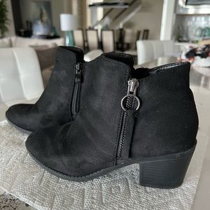 Ankle Boots, Black man made suede.